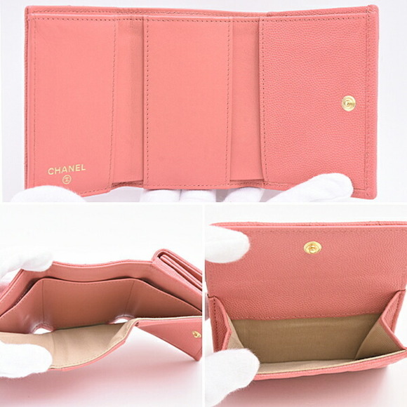 CHANEL Authentic Pink Caviar Leather Wallet - Picture 4 of 10